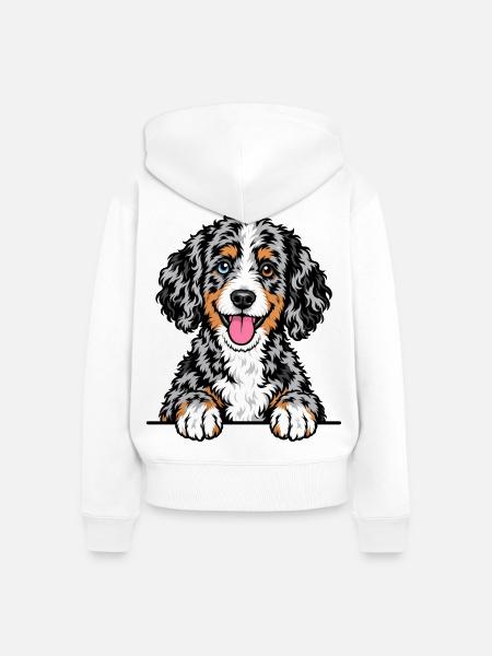 Aussiedoodle - Frauen Premium Bio Zip Hoodie - Weiß