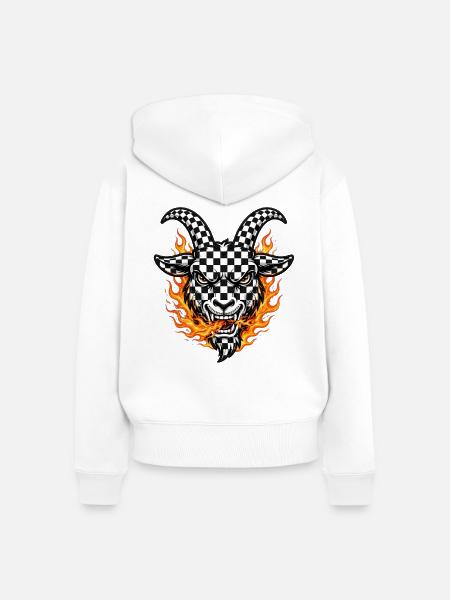 Racing Fire Goat 2027 - Checkered - Frauen Premium Bio Zip Hoodie - Weiß