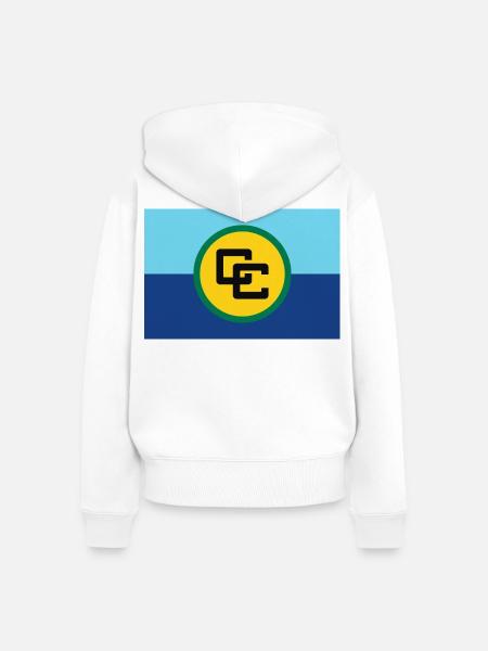 CARICOM Karibische Gemeinschaft – Flagge - Frauen Premium Bio Zip Hoodie - Weiß