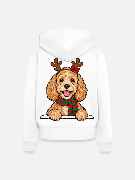 Weihnachten Cockapoo - Frauen Premium Bio Zip Hoodie - Weiß