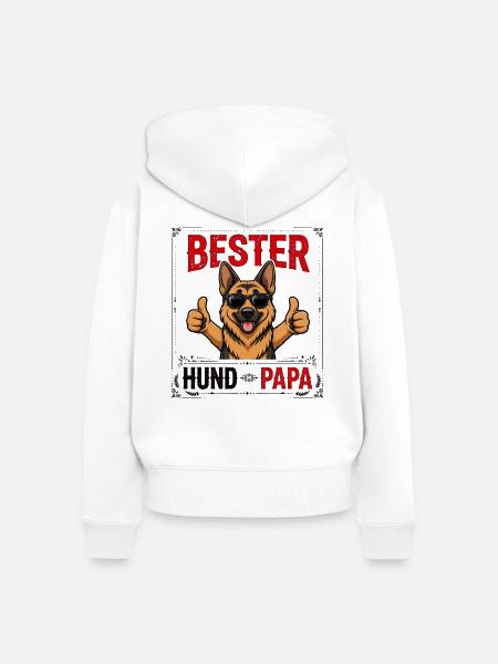 Bester Hund Papa Deutscher Schäferhund - Frauen Premium Bio Zip Hoodie - Weiß