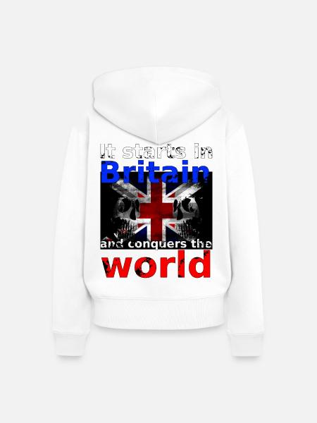 Britain - Frauen Premium Bio Zip Hoodie - Weiß