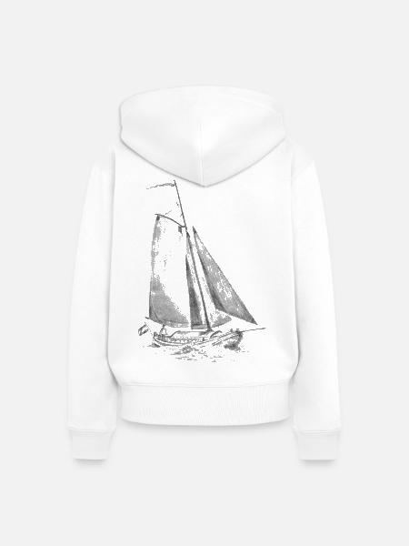 Lemsteraake auf Kurs - Frauen Premium Bio Zip Hoodie - Weiß