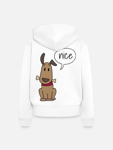 Niedlicher Hund - Frauen Premium Bio Zip Hoodie - Weiß