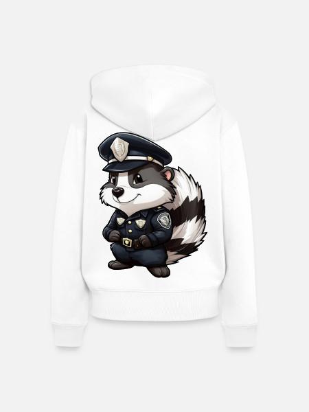 Stinktier Polizei - Frauen Premium Bio Zip Hoodie - Weiß