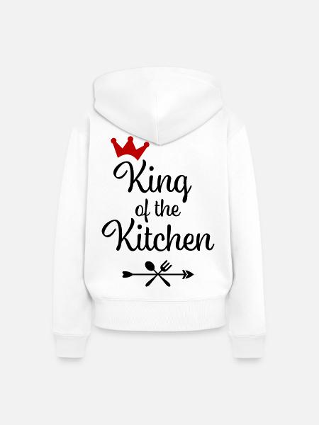 King of the Kitchen - Frauen Premium Bio Zip Hoodie - Weiß