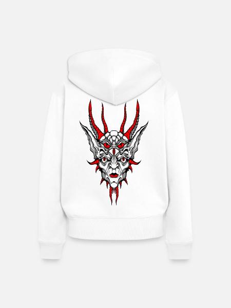 Diabolo - Frauen Premium Bio Zip Hoodie - Weiß