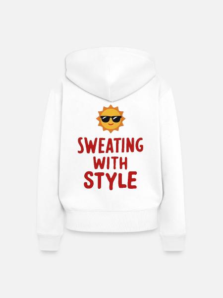 Sweating with Style - Frauen Premium Bio Zip Hoodie - Weiß