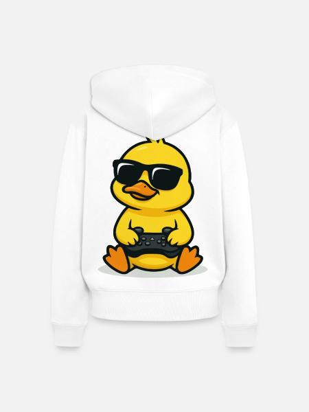Gamer Chick - Frauen Premium Bio Zip Hoodie - Weiß