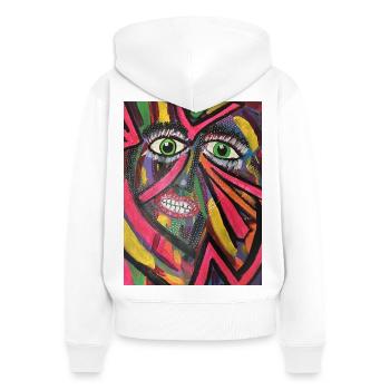 Luminous Portrait Mosaic - Women's Premium Organic Zip Hoodie - white - Back - AI Model Female 172 light (172cm)