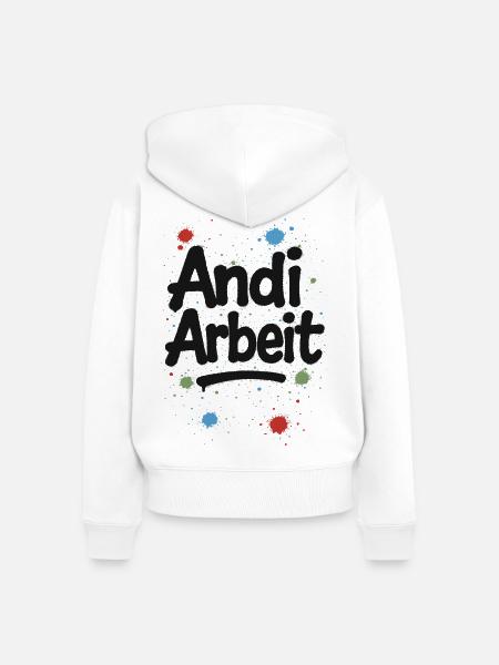 Andi-Arbeit-Andreas-Andrea-Andy-Spruch-Name-lus - Frauen Premium Bio Zip Hoodie - Weiß