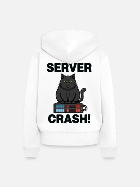 Serverabsturz Chat-Computer-Humor - Frauen Premium Bio Zip Hoodie - Weiß