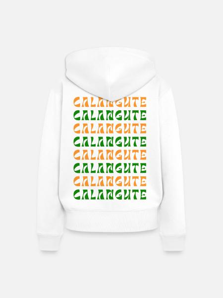 Calangute Pattern Waves Print - Frauen Premium Bio Zip Hoodie - Weiß