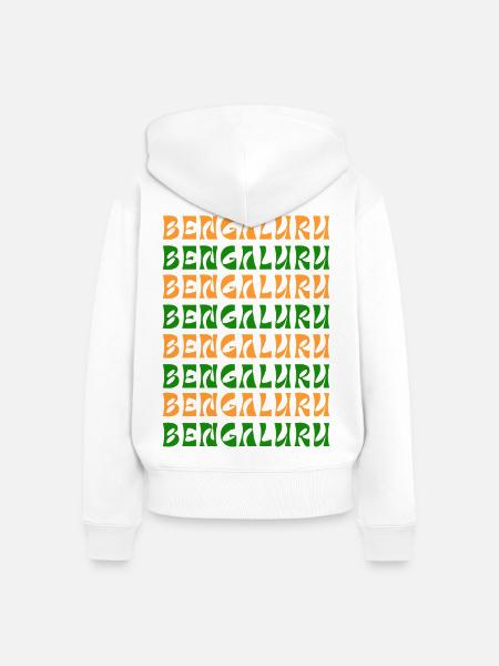 Bengaluru-Textmuster - Frauen Premium Bio Zip Hoodie - Weiß