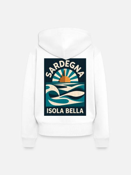 Sardegna Isola Bella - Frauen Premium Bio Zip Hoodie - Weiß