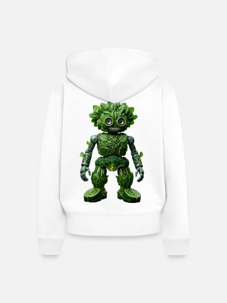 Der grüne Automaten-Avatar - Frauen Premium Bio Zip Hoodie - Weiß