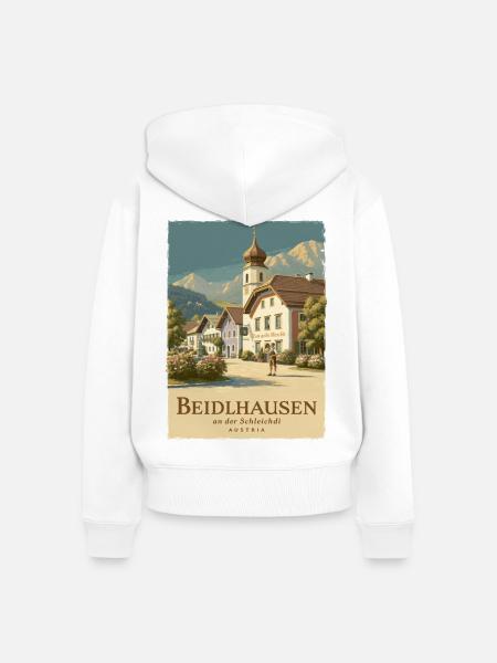 Beidlhausen Poster - Alpen Dorfharmonie - Frauen Premium Bio Zip Hoodie - Weiß