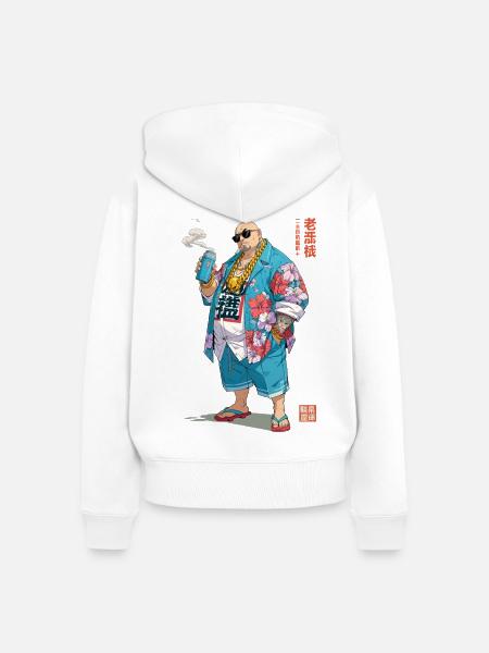Tropischer Gangster im Aloha-Style - Frauen Premium Bio Zip Hoodie - Weiß