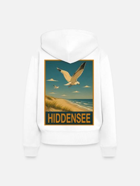Hiddensee Möwe - Frauen Premium Bio Zip Hoodie - Weiß