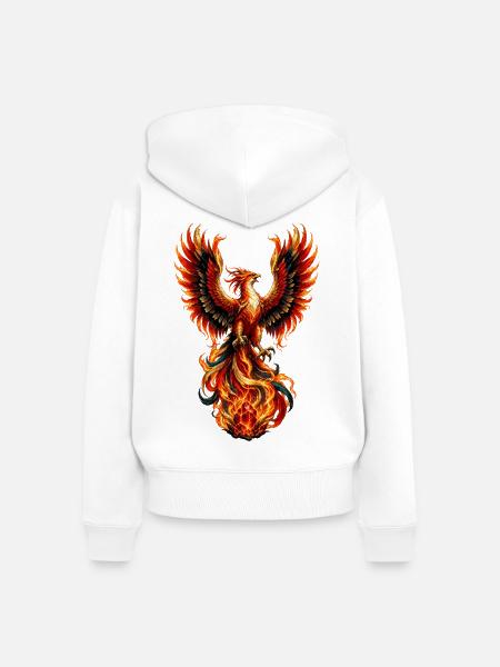 Phönix aus Flammenaufstieg - Frauen Premium Bio Zip Hoodie - Weiß