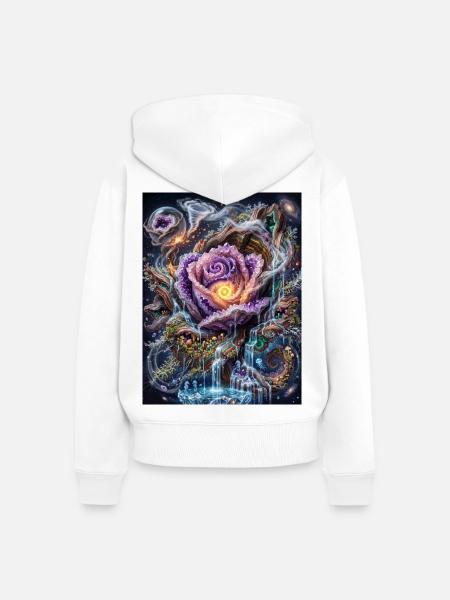 Crystal Rose - Frauen Premium Bio Zip Hoodie - Weiß