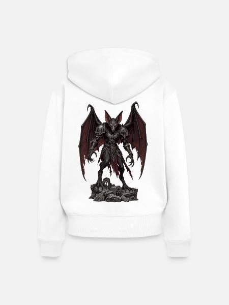 Dämonischer Drachendrache - Frauen Premium Bio Zip Hoodie - Weiß