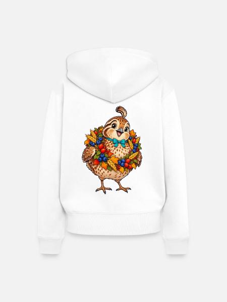 Küken im Blumenkranz - Frauen Premium Bio Zip Hoodie - Weiß