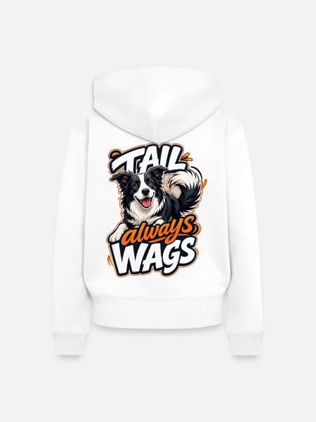Border Collie - Frauen Premium Bio Zip Hoodie - Weiß
