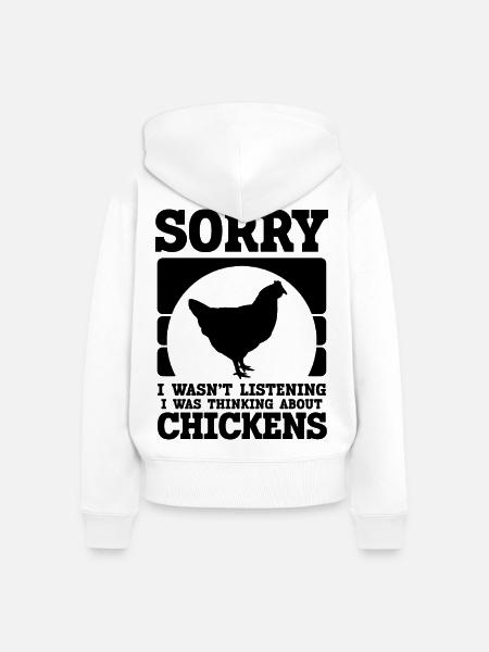 Huhn Spruch Humor - Frauen Premium Bio Zip Hoodie - Weiß