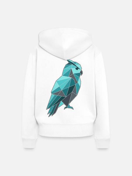 Poly Stil Eule - Frauen Premium Bio Zip Hoodie - Weiß