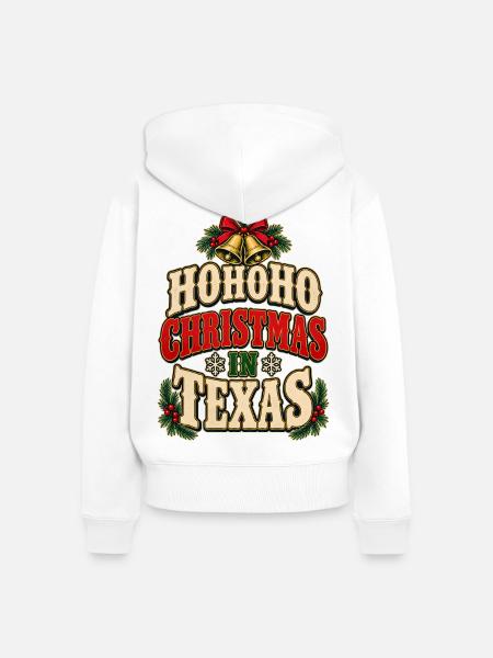 HoHoHo Weihnachten in Texas - Frauen Premium Bio Zip Hoodie - Weiß