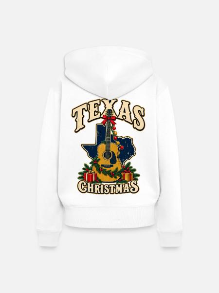 Texas Christmas Gitarre - Frauen Premium Bio Zip Hoodie - Weiß