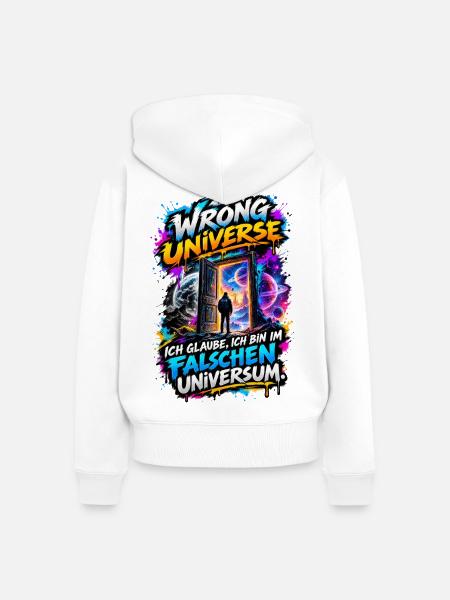 Falsches Universum Neonöffnung - Frauen Premium Bio Zip Hoodie - Weiß