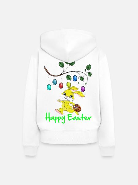 OsterfestOstern,frohe Oster,Osterhase,happy Easter - Frauen Premium Bio Zip Hoodie - Weiß
