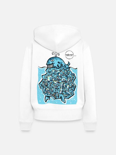 WhaleBerg von . Nemo - Frauen Premium Bio Zip Hoodie - Weiß