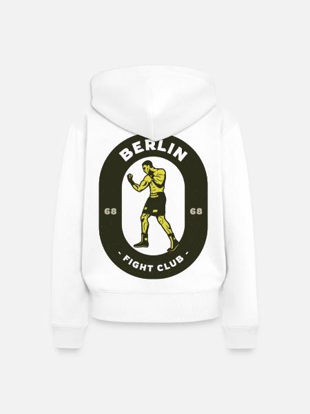 Berlin Fight Club Logo - Frauen Premium Bio Zip Hoodie - Weiß