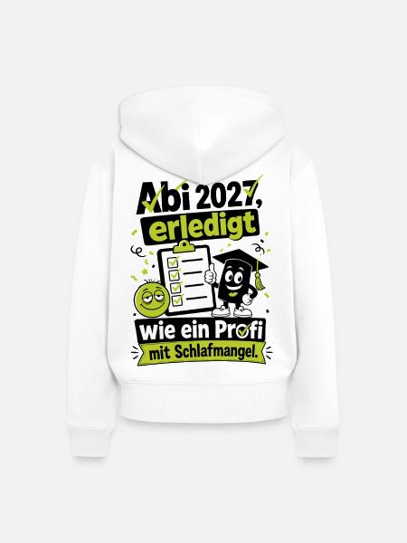 Profi mit Schlafmangel - Frauen Premium Bio Zip Hoodie - Weiß