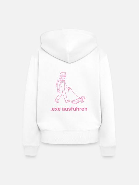 EXE Ausführen pink - Frauen Premium Bio Zip Hoodie - Weiß