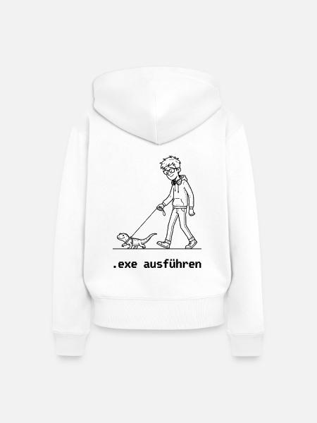 Exe Ausführen - Frauen Premium Bio Zip Hoodie - Weiß