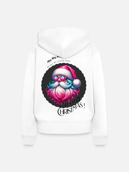 Weihnachtsmann - Fröhliche Weihnachten - Design - Frauen Premium Bio Zip Hoodie - Weiß