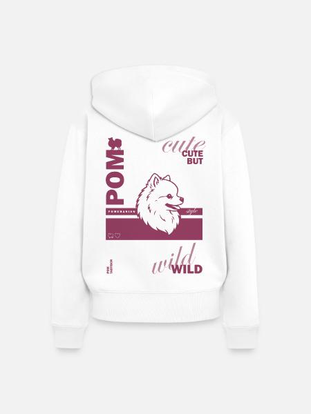 Zwergspitz - Cute but wild - Frauen Premium Bio Zip Hoodie - Weiß