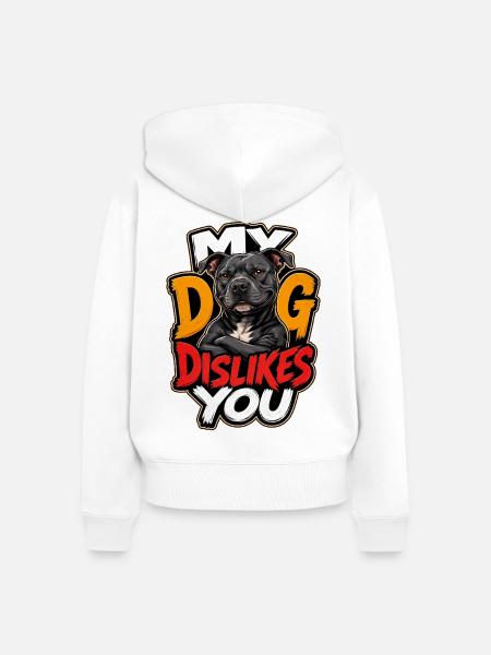 Staffordshire Bull Terrier - Frauen Premium Bio Zip Hoodie - Weiß