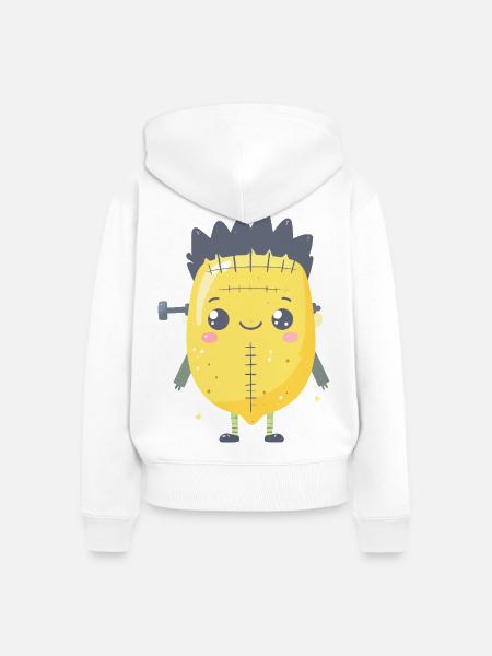 Franken-Lemon - Frauen Premium Bio Zip Hoodie - Weiß