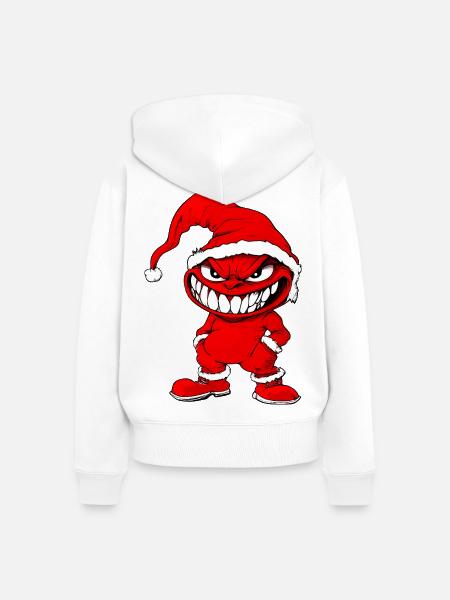 Weihnachten Teufel - Frauen Premium Bio Zip Hoodie - Weiß
