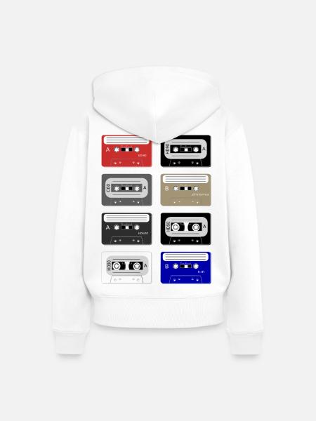 Musikkassetten - Frauen Premium Bio Zip Hoodie - Weiß