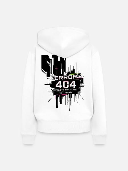 Error: Realität nicht gefunden - Frauen Premium Bio Zip Hoodie - Weiß