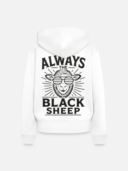 Always the Black Sheep Statement - Frauen Premium Bio Zip Hoodie - Weiß