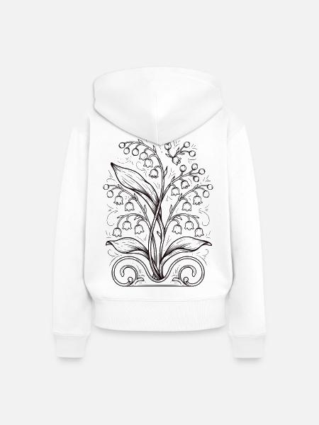 Blütenbaum Maiglöckchen - Frauen Premium Bio Zip Hoodie - Weiß
