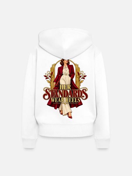 Standards auf Absätzen - Frauen Premium Bio Zip Hoodie - Weiß