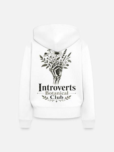 Introverts Botanischer Club - Frauen Premium Bio Zip Hoodie - Weiß